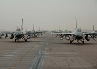 Fully armed F-16s